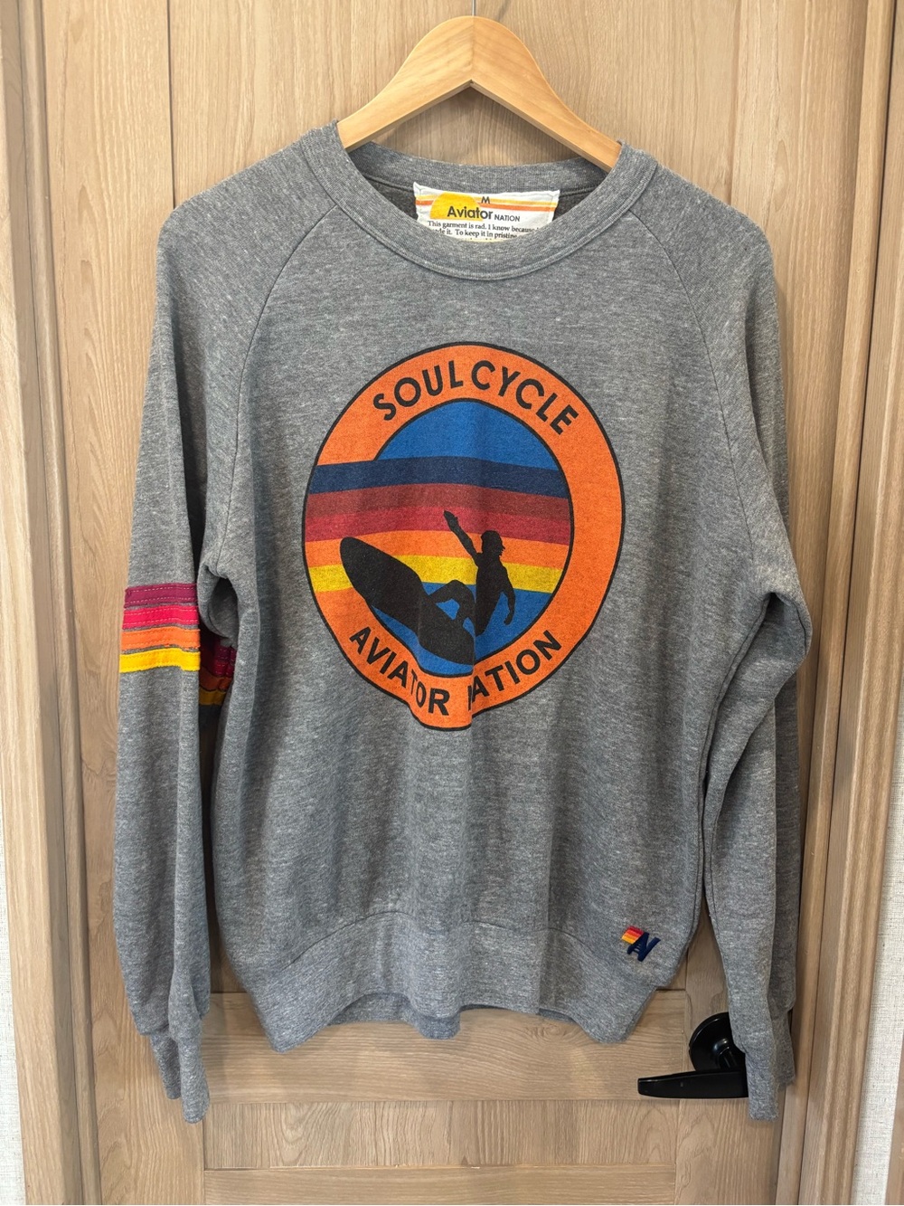 Aviator Nation Soul Cycle Pullover Sweater Size M Marthas Vineyard